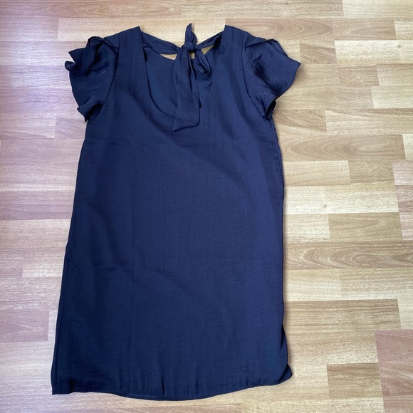 Black Open Back Tie Dress - Picture 2 of 4